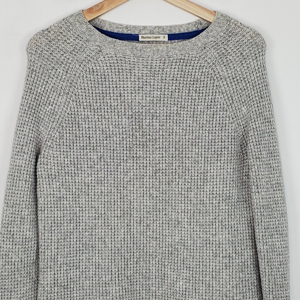Marine Layer Waffle Knit Sweater Merino Wool S - Picture 3 of 6